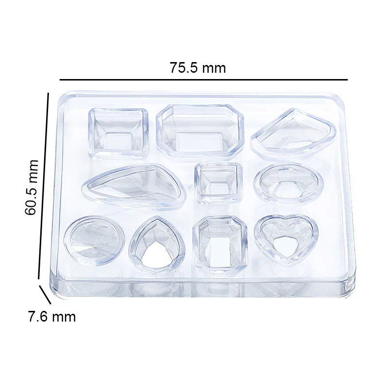 Şeffaf kauçuk kristal epoksi reçine kalıp DIY küpe küçük Faceted Gem kalıp reçine