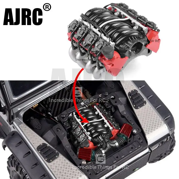 1 adet LS7 V8 benzet radyatör soğutma fanı elektrikli Motor Motor için 1:10 RC araba eksenel SCX10 90046 TRX4 Redcat LS7 V8 Motor