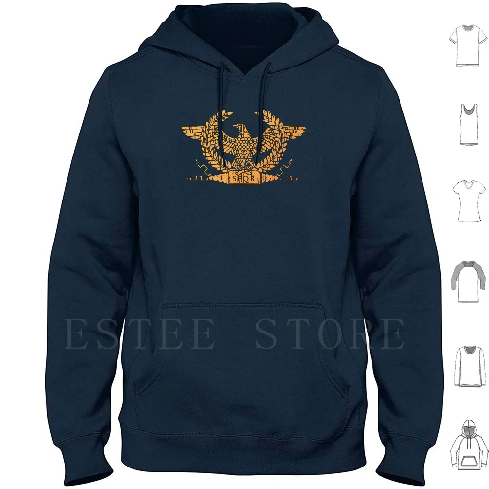 Roman Empire Flag Standard Hoodie Long Sleeve Roman Empire Byzantine Ancient Aquila Standard Flag History Europe Christian