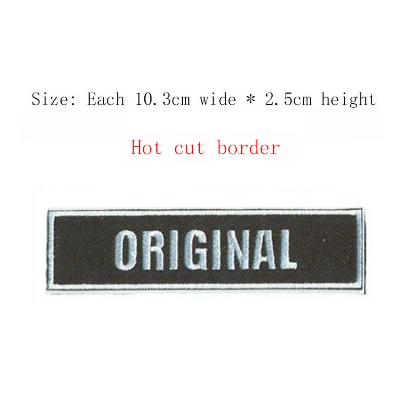 1pc Hot Cut black name tags ORIGINAL PROSPECT SECRETARY MEMBER PRESIDENT SGT. AT ARMS embroidery patch iron on accessories badge