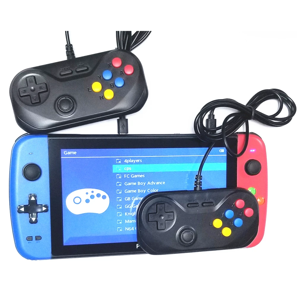 PS7000/Q900 7 inch Handheld Portable Game Console with 2 gamepads 64/128GB 5000 free games 100 ps1 games for MAME/CPS/NEOGEO