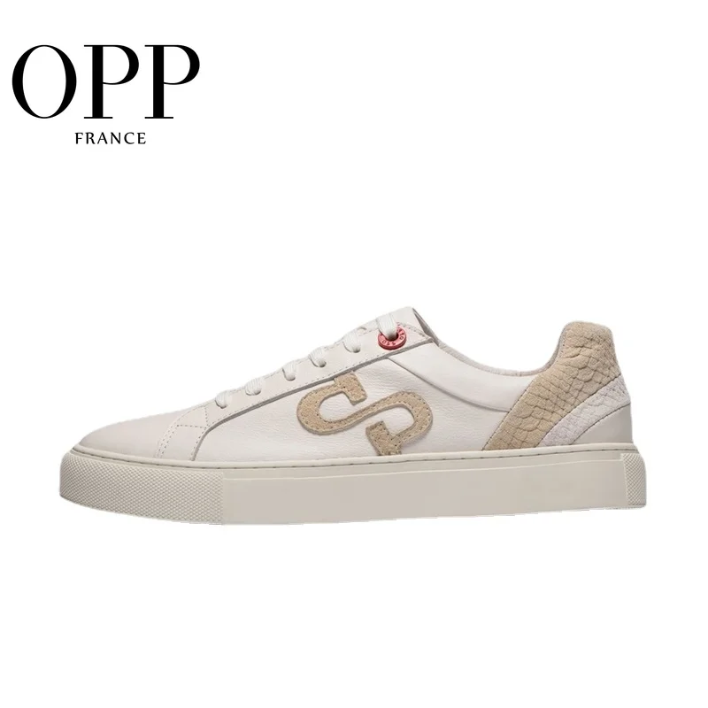 OPP Men's Shoes Male Leather England Breathable Casual Shoes Personality Lazy Wild Set Foot Skateboard Shoes