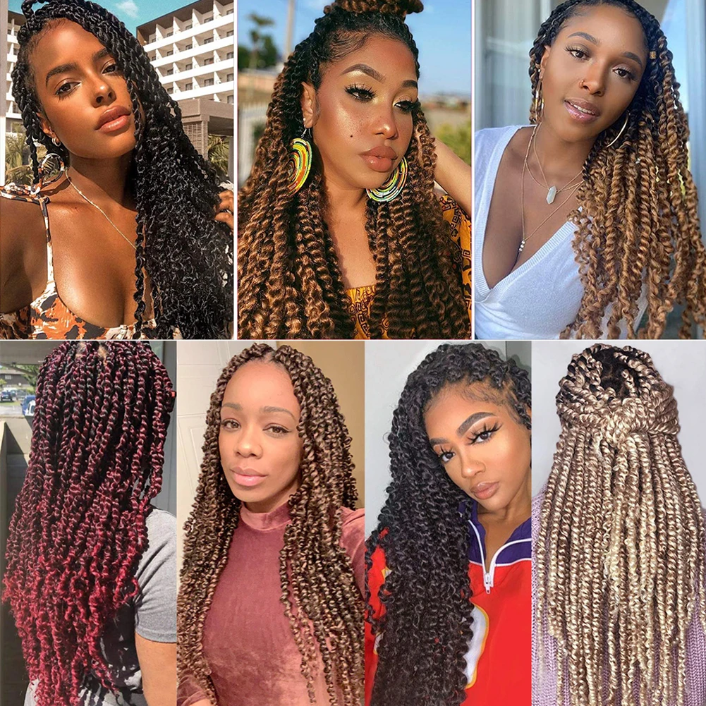 Passion Twist Crochet Hair 18 Inch Water Wave Crochet Braids Bohemian Ombre Braiding Hair Extensions For Butterfly Locs