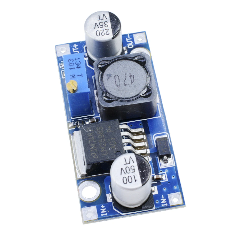 Módulo de reducción LM2596, convertidor de DC-DC, salida de fuente de alimentación, 1,25 V-30V, 1 Uds.