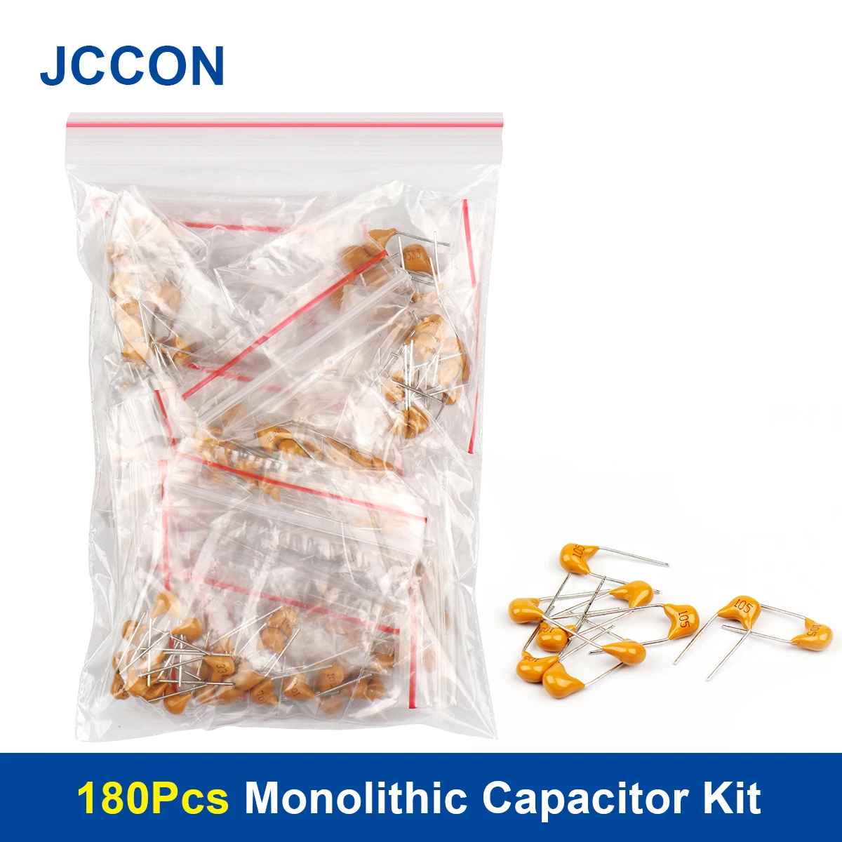 180Pcs Ceramic Capacitor Assorted Kit Multilayer Ceramic Capacitors 50V 20PF-105(1UF) 18Values x 10Pcs=180Pcs