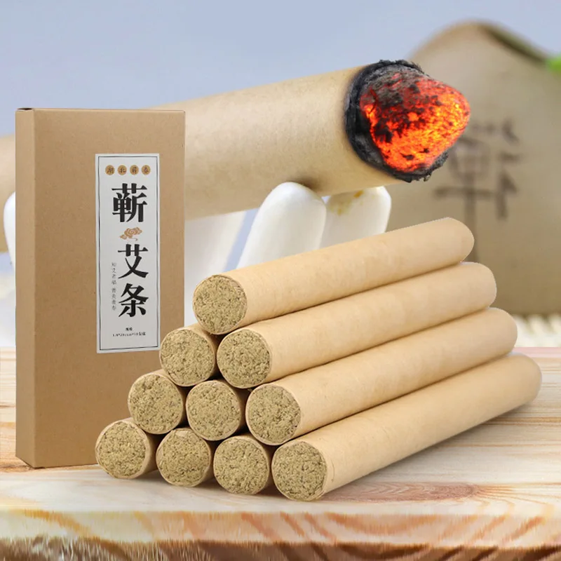 Five Years Old Moxa Sticks Mugwort Acupuncture points therapy Warm Moxibustion Plaster Detox Roll Chinese Herbal Artemisia stick