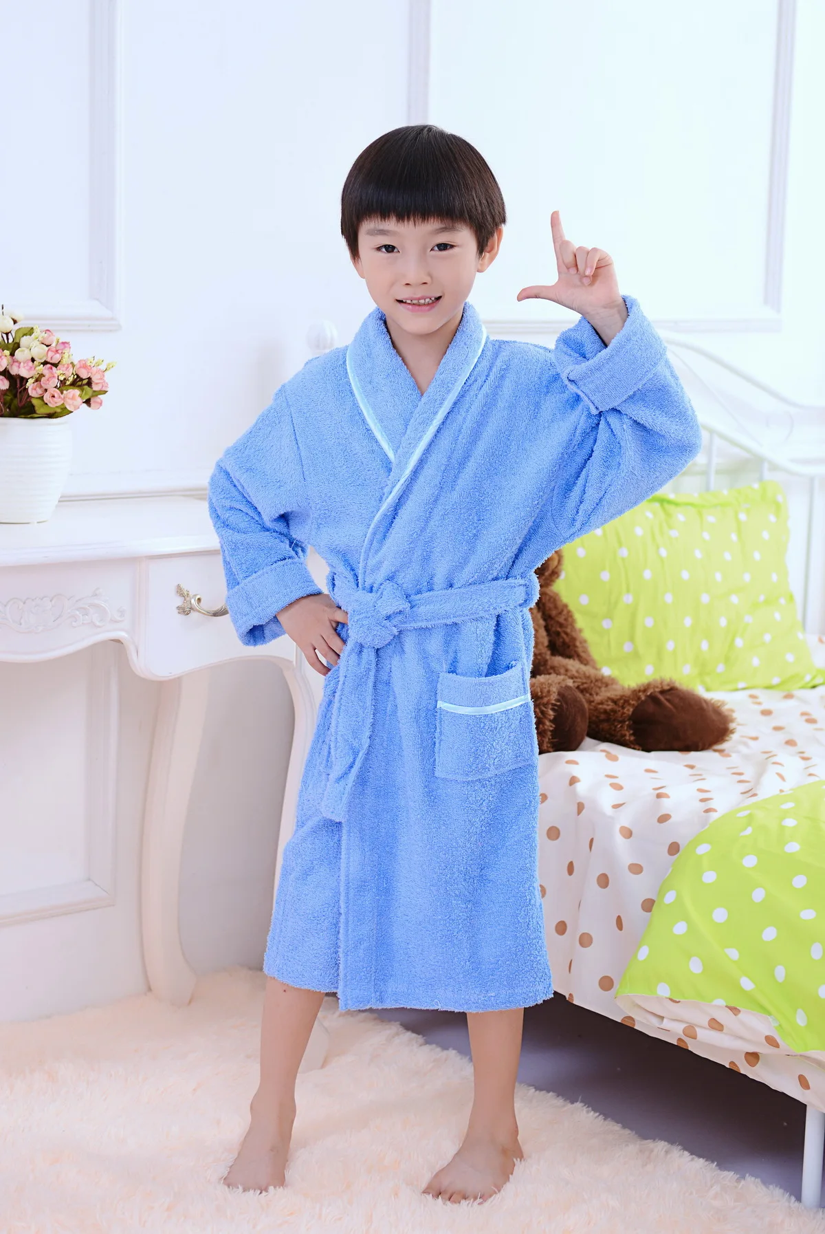 

New Pure Cotton Autumn Winter Children Robe Sleepwear Boys And Girls Thick Warm Towel Bathrobe Nightgown Loose Casual Loungewear