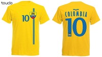 Kolumbien T-Shirt Men'S Footballer Legend Soccers  Jersey Trikot Colombia Nummer 10 Summer New For Men O-Neck Tee
