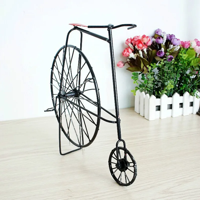 High Simulation English Style Bicycle Model Toy, Diecast Iron Big Wheel Bicycle Replica, Table Decor, Collectable Gift