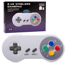 2.4 GHz Wireless USB/SNES Controller Joystick for Super NES/SFC Game Console & Windows PC MAC Linux Genesis Raspberry Pi
