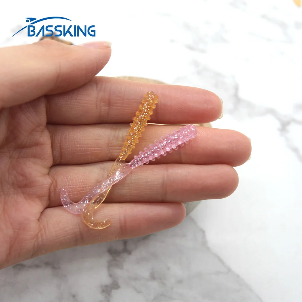 BASSKING 12Pcs Rockfish Soft Bait 5cm 0.4g Fishing Lure Worm Baits Peche Isca Artificial Bait Pesca Trout Leurre Fishing Bait