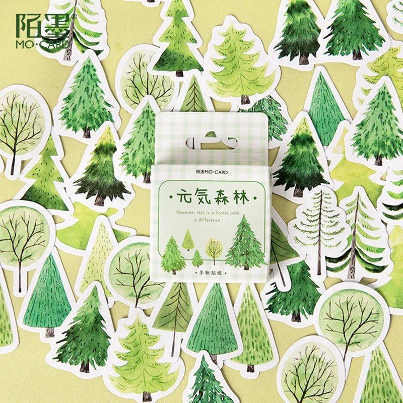 45 pcs/pack Energetic Forest Journal Decorative Stationery Craft Stickers Scrapbooking DIY Diary Album Stick Label