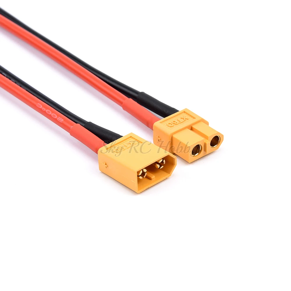 Cable cargador Universal XT60, Conector macho/hembra a pinza de cocodrilo, Conector de 14AWG, 1 piezas