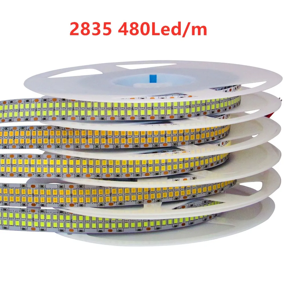 

LED Strip Light 12V 24V Tape Diode 2835 5M Warm Warm White 600 1200 2400 LED chips 12V 24V LED TV Christmas Light Strip Rope