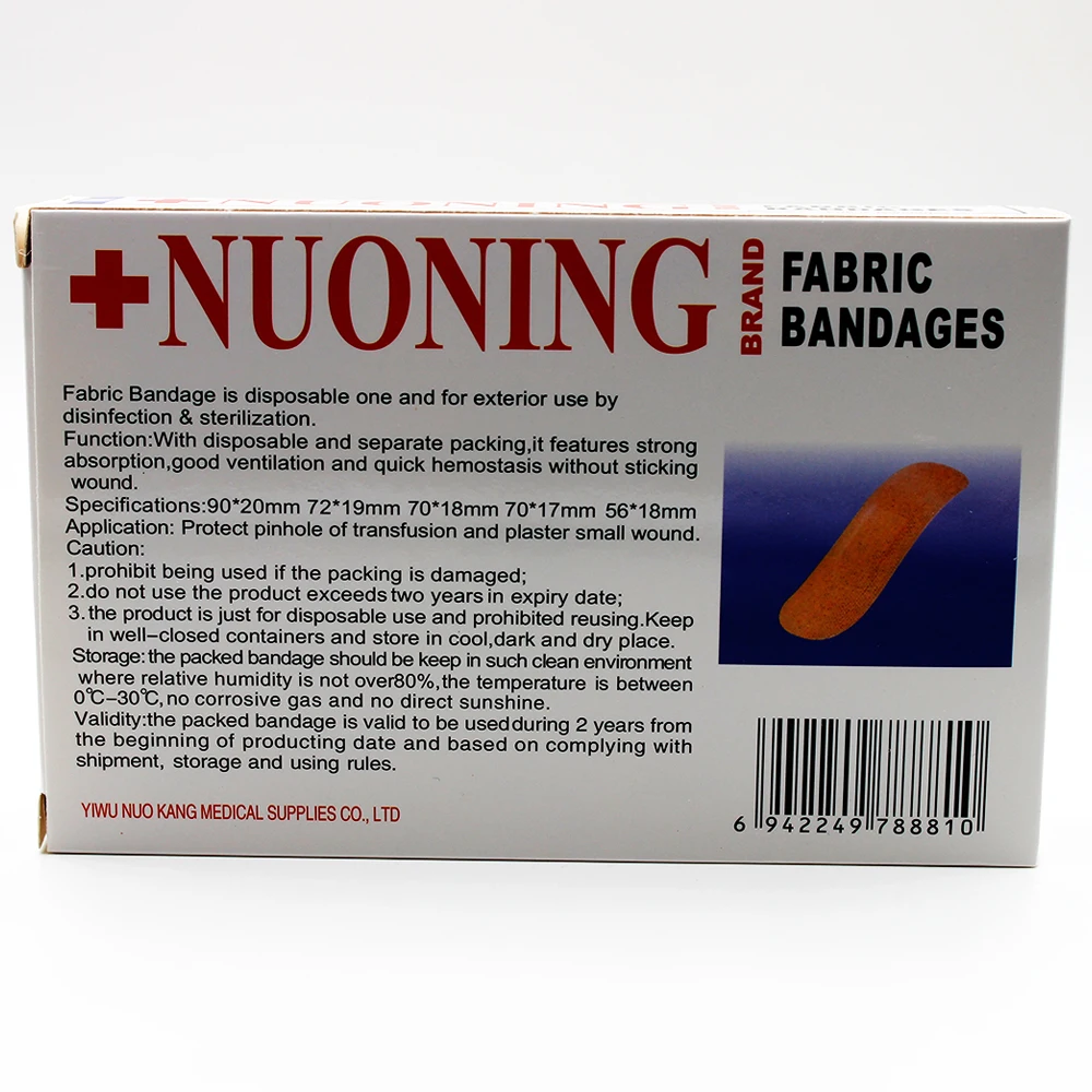 100Pcs Brand Band Aid Wound Dressings Sterile Hemostasis Sticker First Aid Bandage Heel Cushion Adhesive Plaster Random Color