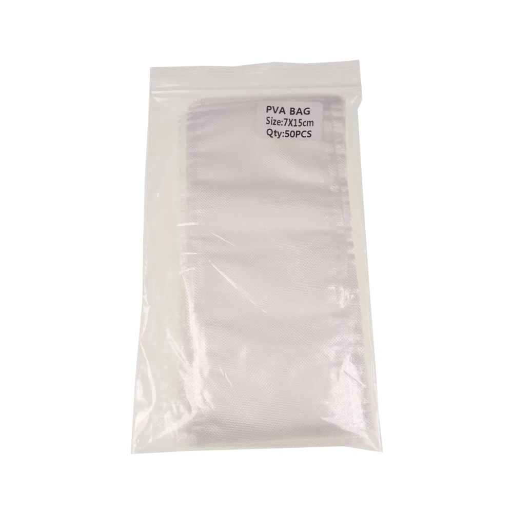 Bimoo 50pcs Veloce solubile in Acqua PVA Borse Carpa Esche Da Pesca Materiale di Pesca Alla Carpa Affrontare 5*10cm 7*10cm 7*15cm 8*12cm 12*16