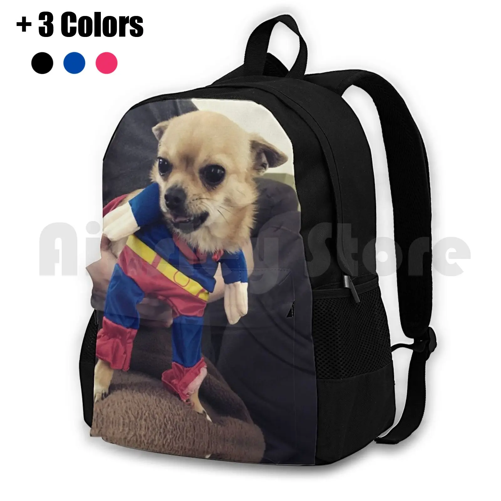 Super Chihuahua Outdoor Hiking Backpack Waterproof Camping Travel Super Chihuahua Dog Superhero Superdog