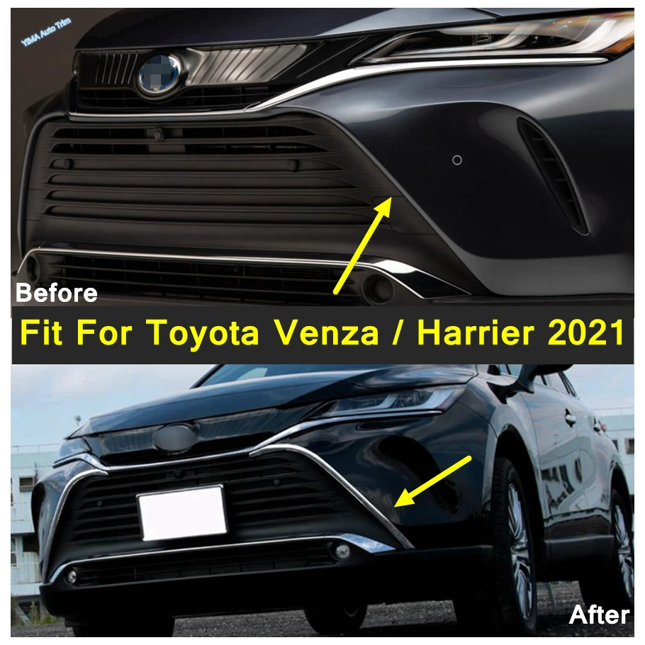 

Auto Front Center Bumper Molding Grill Cover Trim Garnish Stripes For Toyota Venza / Harrier 2021 - 2024 Exterior Accessories