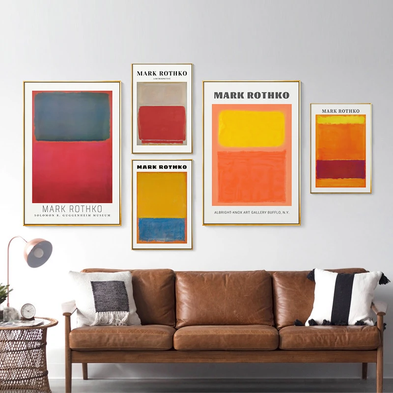 MARK ROTHKO Famous Abstract Multicolor Art Wall Canvas Painting Picture Posters and Prints For Living Room Gallery Home Decor