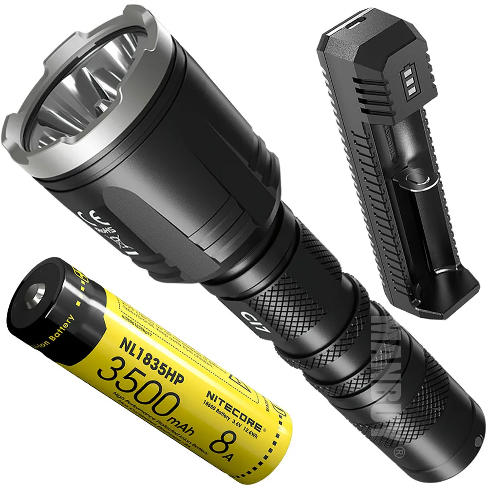 

Wholesale Spotlight NITECORE CI7 + UI1 Charger Rechargeable Battery Tactical IR Flashlight Dual Beam Switching Outdoor Hunting