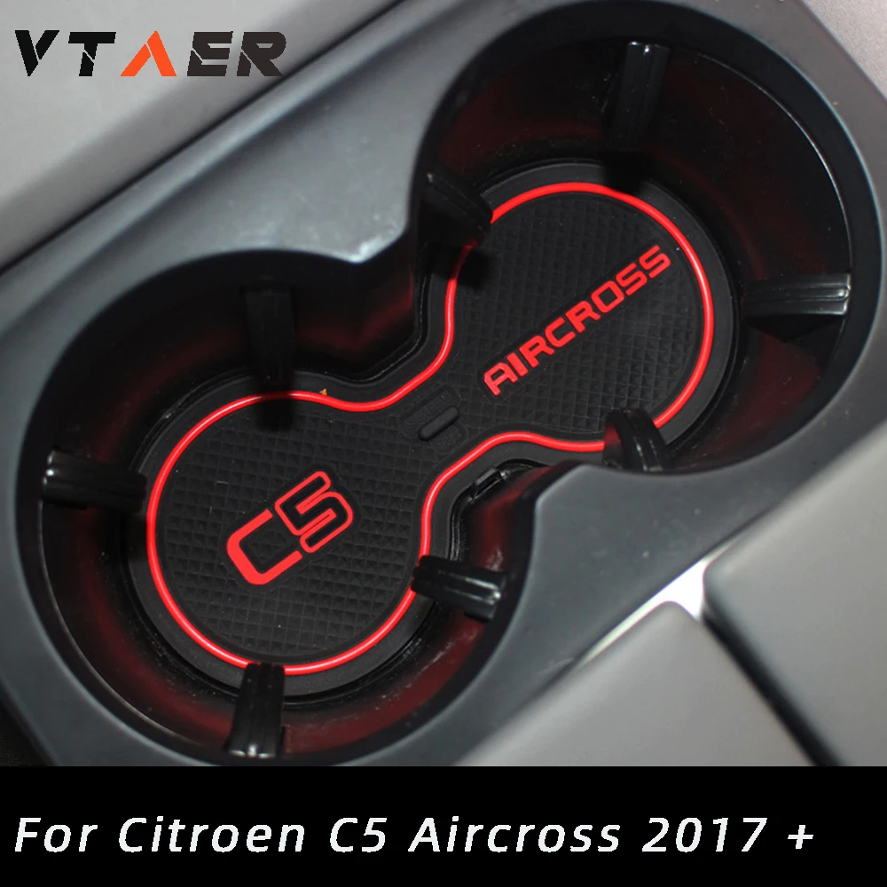 

For Citroen C5 Aircross 2017 2018 2019 2020 2021 Car Accessories Interior Rubber Door Mat Anti-Slip Cup Pad Gate Slot Pad 22pcs