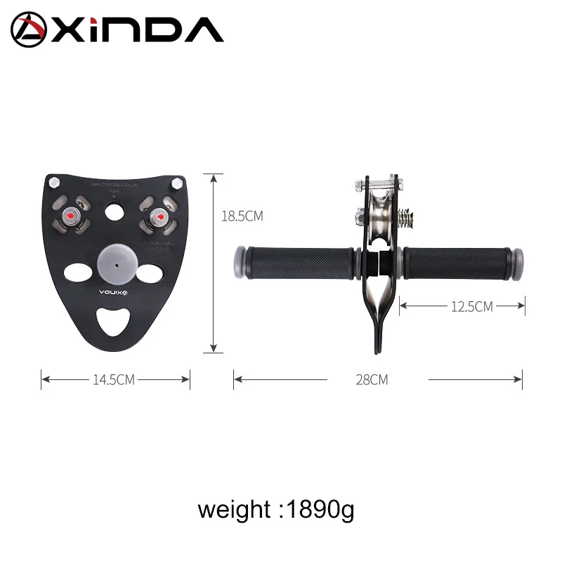 XINDA Professional Handle Pulley Roller Gear Outdoor rock climbing Tyrolean Traverse Crossing Weight Carriage Device Equipment