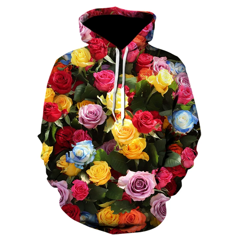 Clothes 2021 Autumn Sweatshirt 3D Printed Flowers Hoodies Women Harajuku Casual Funny Hoodie Tops High Quality Drop Shipping