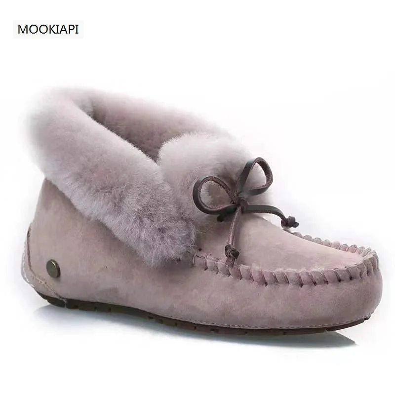 2019 Australia\'s most fashionable short tube lace up women\'s shoes, real sheepskin, natural wool, the highest quality snow boots