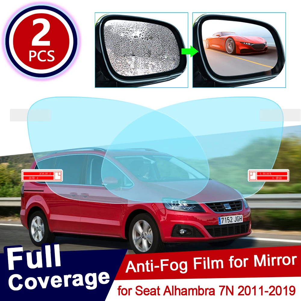 for Seat Alhambra 7N 2011~2019 Full Cover Anti Fog Film Rearview Mirror Rainproof Anti-Fog Films Clean Car Accessories 2012 2018