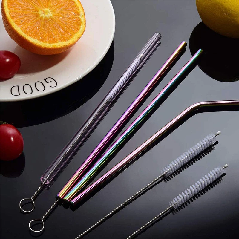 Soft Tube Cleaner Brush Stainless Steel Glass Tools Reusable Eco-friendly Fish Tank Glass Tube Straw Suck Cleaning Brush