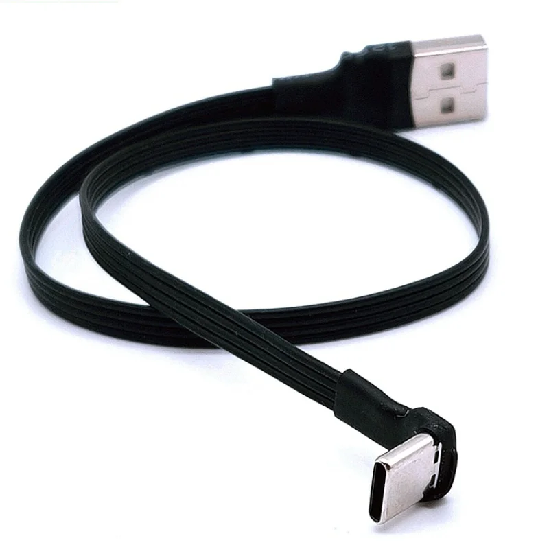 Flat elbow USB-C Type C Up & Down 90 Degree data charging Cable Left and Right USB universal data cable for Android phones