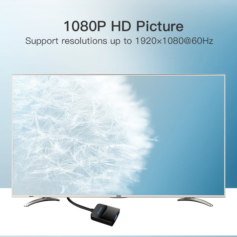 Vention DisplayPort Adapter 1080P DP to VGA Adapter DP Male to VGA Female Converter for Projector Monitor DP to VGA Adapter