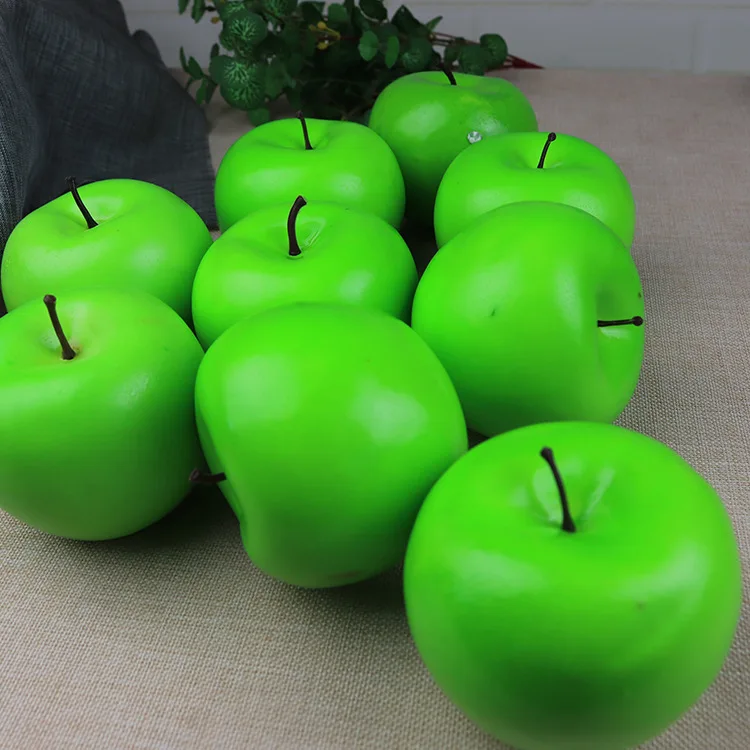 High Simulation Fruit Apple Plastic Fake Red Apples Photo Props Fruit Home Artificial Varietal Green Apples Fruit Shop Model Dec