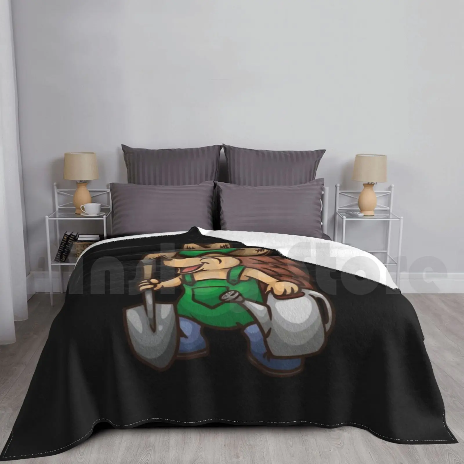 Gardening-Hedgehog Gardener Blanket For Sofa Bed Travel Hedgehog Gardener Hedgehog Gardener Gardening Plants