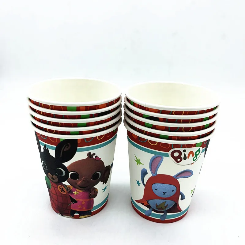 

Kids Birthday Party Themes Rabbit Tablecloth Paper Cups Plates Straw Napkin hat Baby Shower Rabbit Theme Party Baby Shower