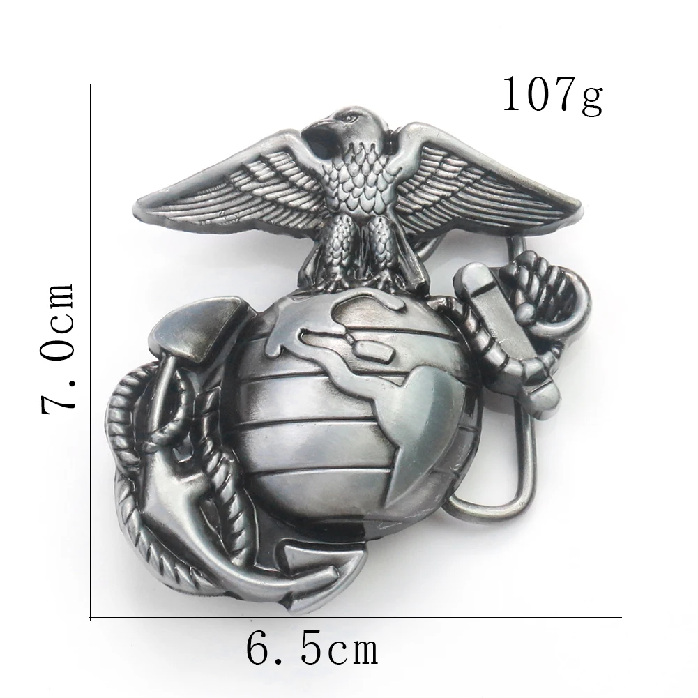 United States Marine Corps Sign Belt Buckle Department of The NAVY Symbol Pewter Eagle Earth Soldier Man Jean Cowboy Accessories