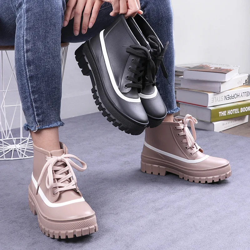 Nice Pop Style Women's Rainshoes Strap Nice Rain Boots Plastic Waterproof Slip Rubber Shoes Work Eva Sandals Women