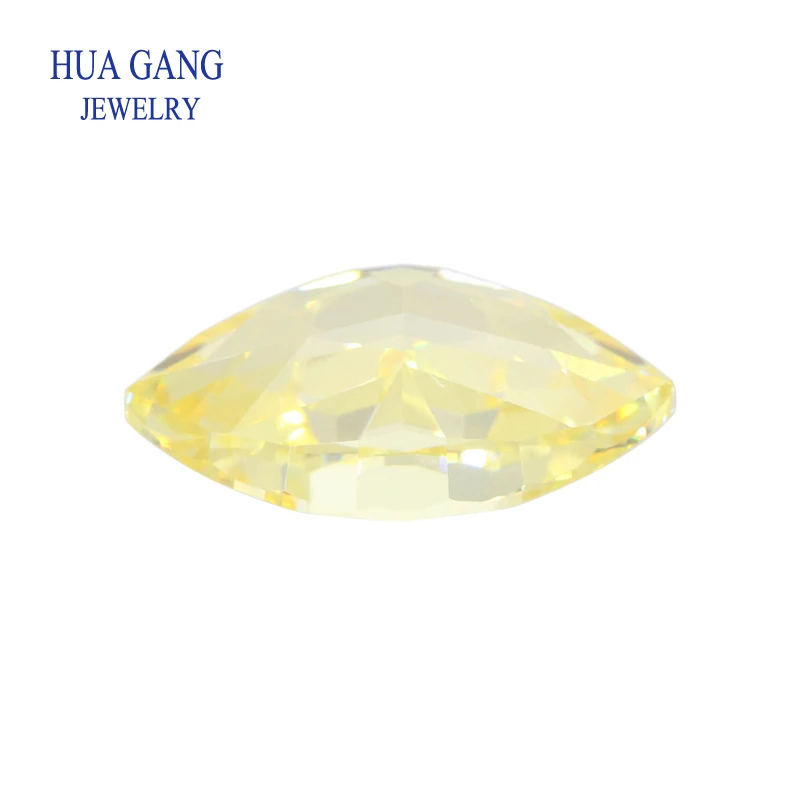 9A Top Quality Marquise Cut Lemon Loose CZ Stone Synthetic Gems Cubic Zirconia Beads For Jewelry 5x10mm Wholesale