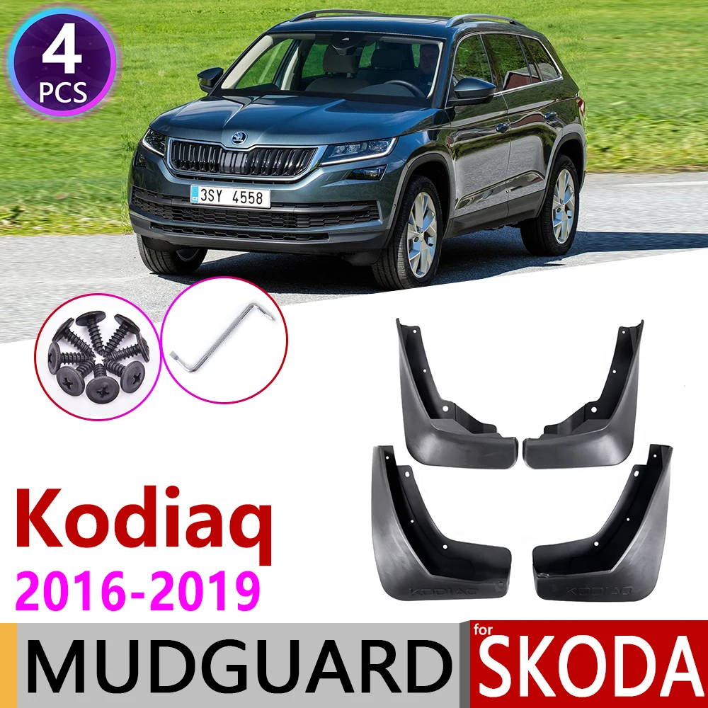 4 PCS Front Rear Car Mudflaps for Skoda Kodiaq 2016~2019 Fender Mud Guard Flap Splash Flaps Mudguards Accessories 2017 2018