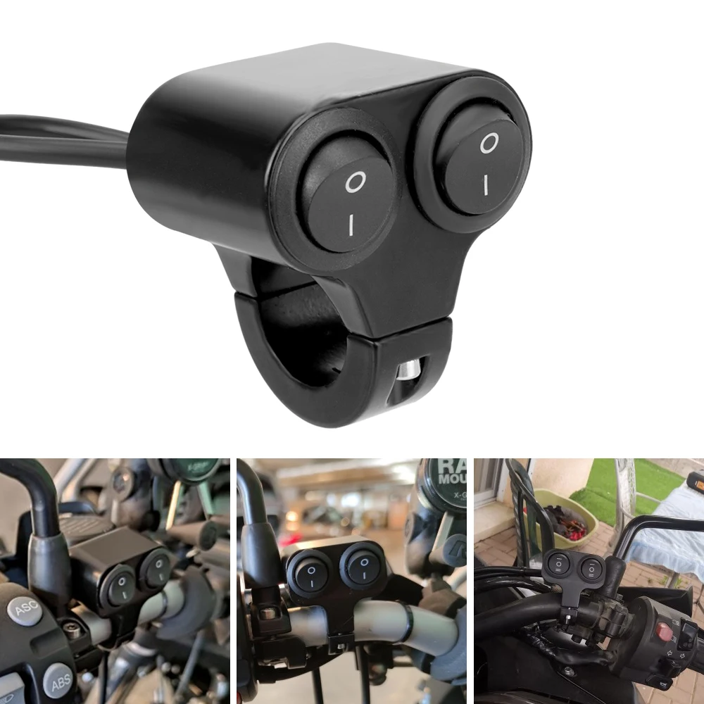 12V Motorcycle Headlight Switch Turn Signal Light Button Flasher Speaker Control Waterproof Motorbike Accessories Moto Universal