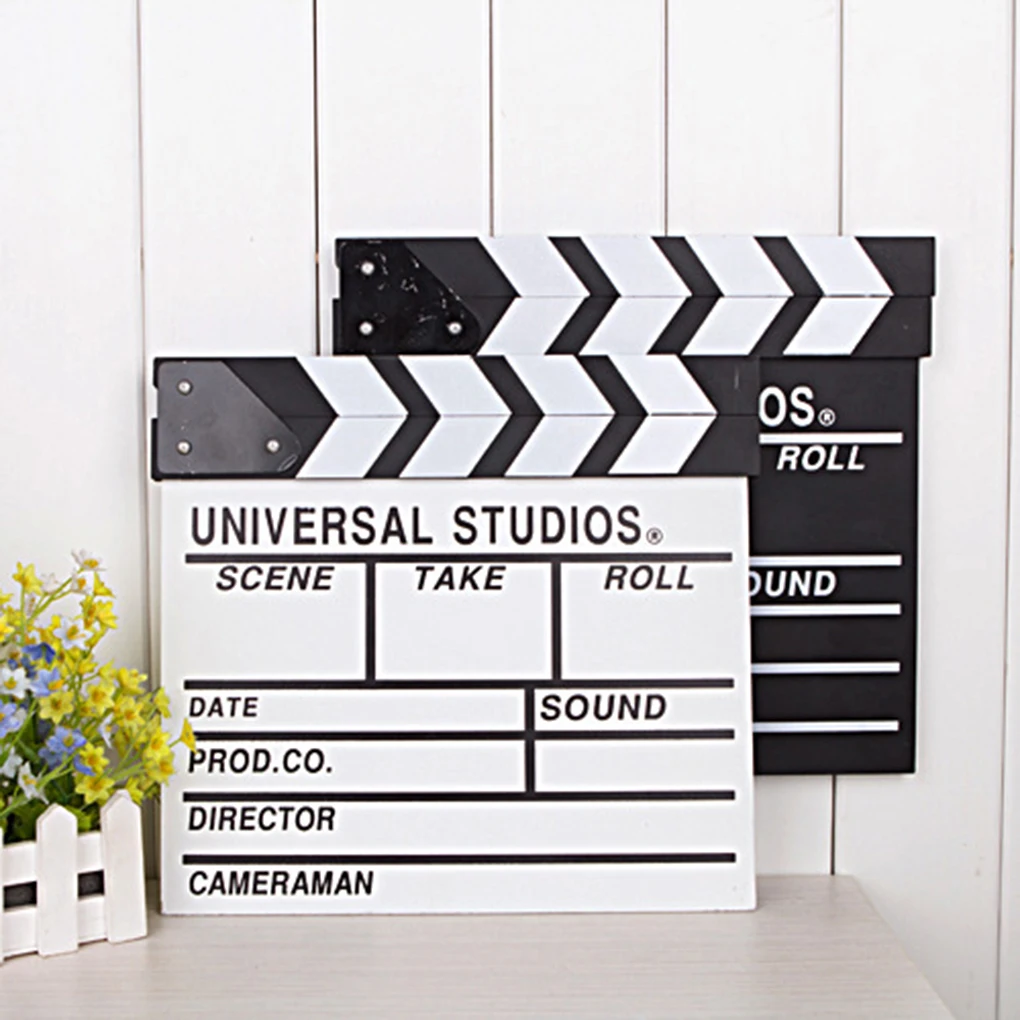 Director Film Clapboard Action Scene Clapper Board Wooden Movie Acrylic Film Clap Slate Colorful Capture Supplies