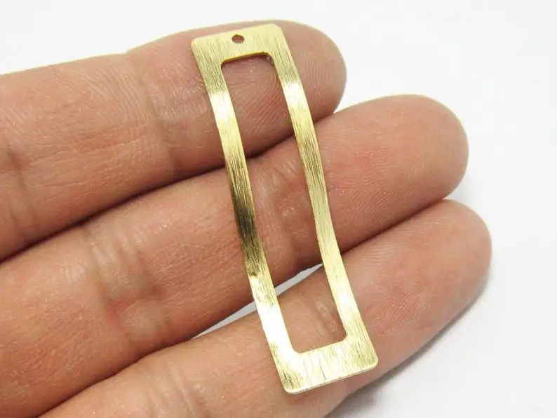 

20pcs Brass Charms, Textured Wavy Rectangle Earring charms, 44x11.5mm, Brass findings for jewelry making - R742