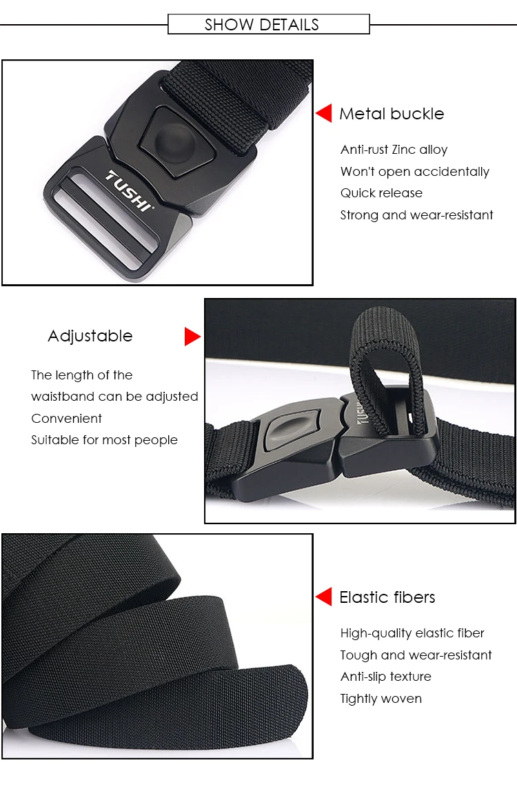 VATLTY Neue männer Elastische Gürtel Matte Schwarz Legierung Schnalle Quick Release Taktische Outdoor Gürtel Militär Armee Hüftgürtel Männlichen Bund – Detail 5
