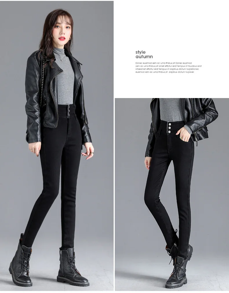 Thermal Winter Thick Fleece High-waist Warm Skinny Jeans Thick Women Stretch Button Pencil Pants Mom Casual Velvet Jeans 34 H35c1ffbcf67349319db60f5324f4dbb3R