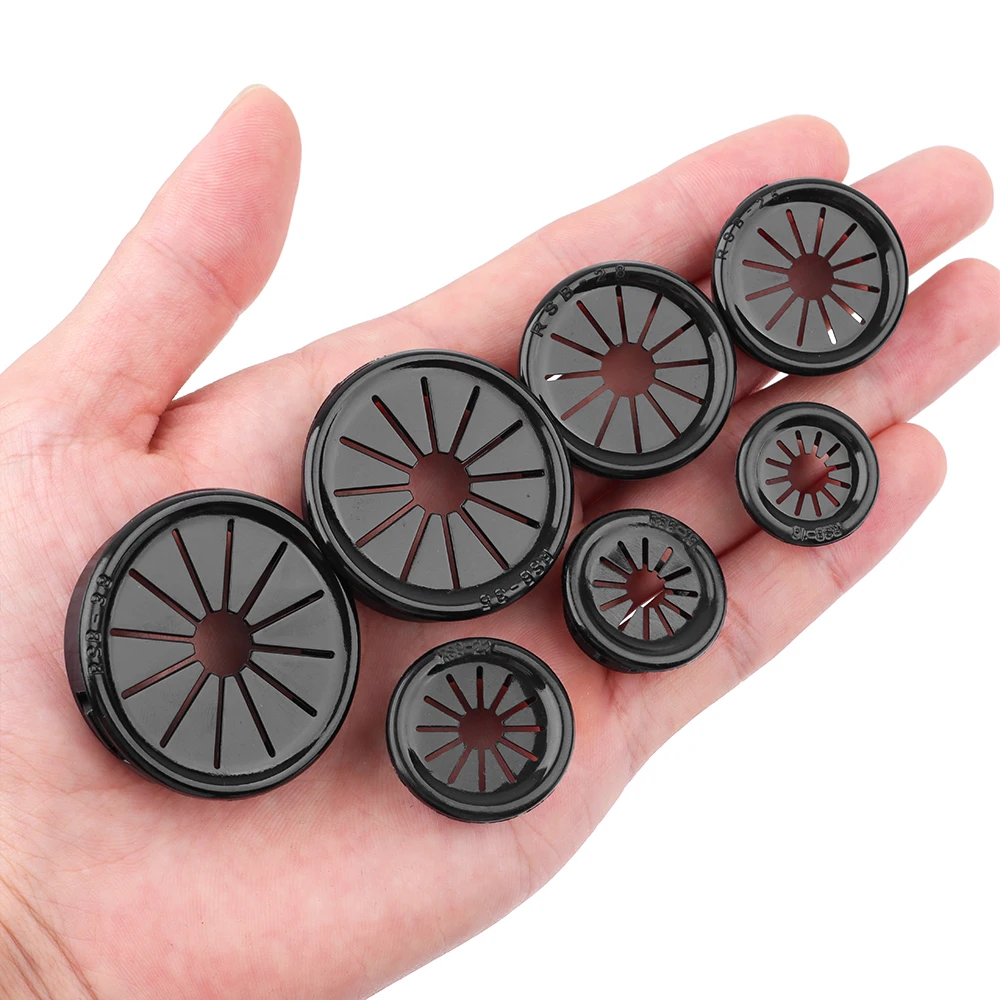 10pcs Plastic Plastic Cable Hole Cover PC Computer Desk Round Storage Wire Organizer Port seal rings Furniture Accessories