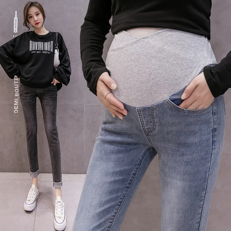 

Women Pants Pregnancy Clothes Women's Solid Color Skinny Jeans Trousers Comfortable Adjustable Maternity Pants for Ropa Mujer