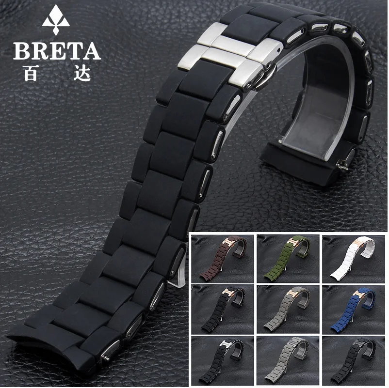 BRETA سيليكون المطاط حزام حزام أماني ل AR5920 AR5906 AR5905 AR5858 5943 | 5941 | 5867 | 5981 20 23 مللي متر مربط الساعة