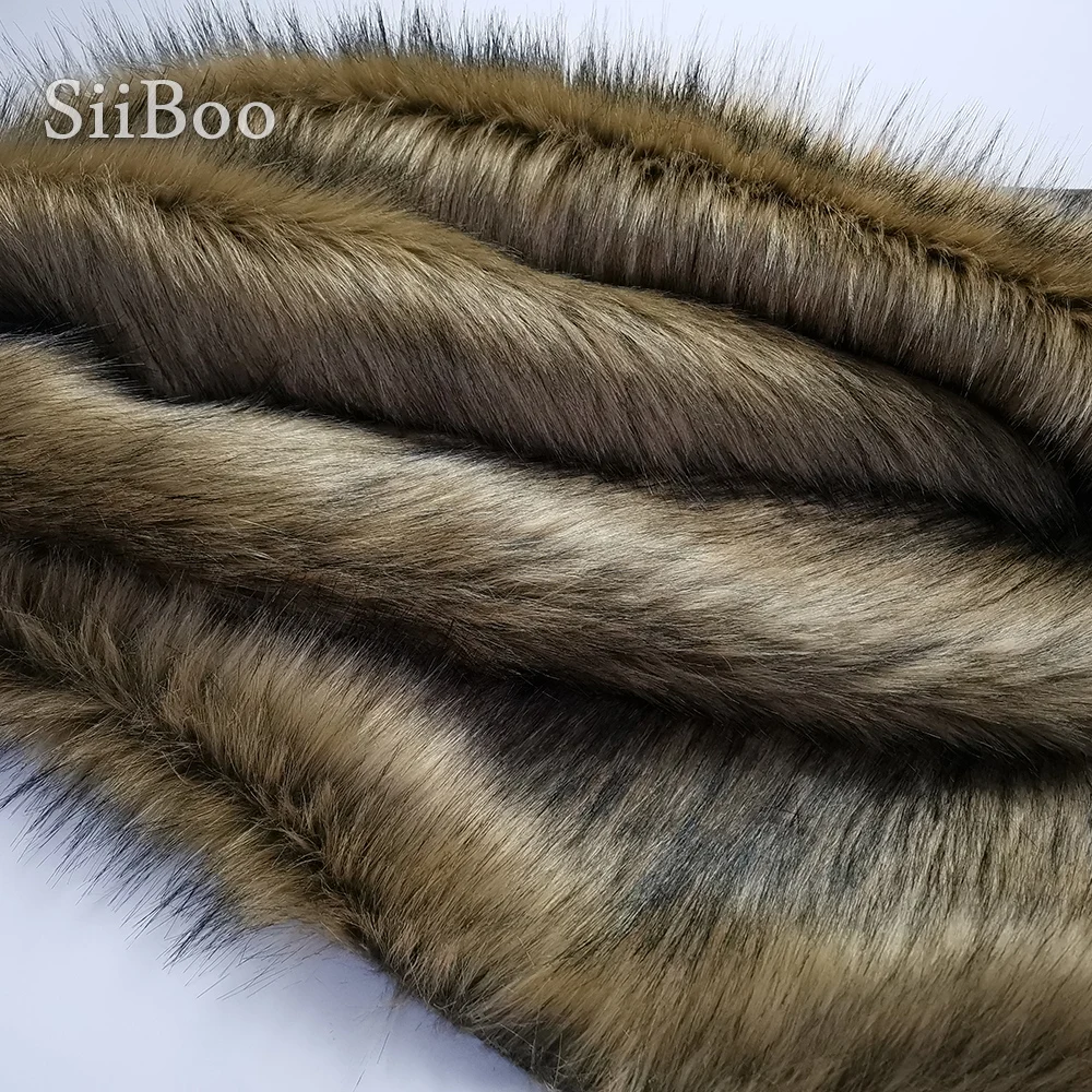 Brown 4cm plush faux fur fabric for winter coat vest stage cosplay black top dyed fur fabric tissue DIY 170*50cm 1pc SP5607