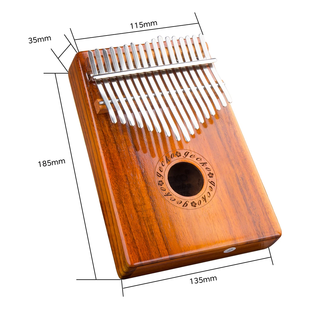 GECKO-Kalimba 17 Keys Acacia(KOA) для большого пальца и защитная коробка из ЭВА, тюнинг-молот, профессиональные модели, K17K