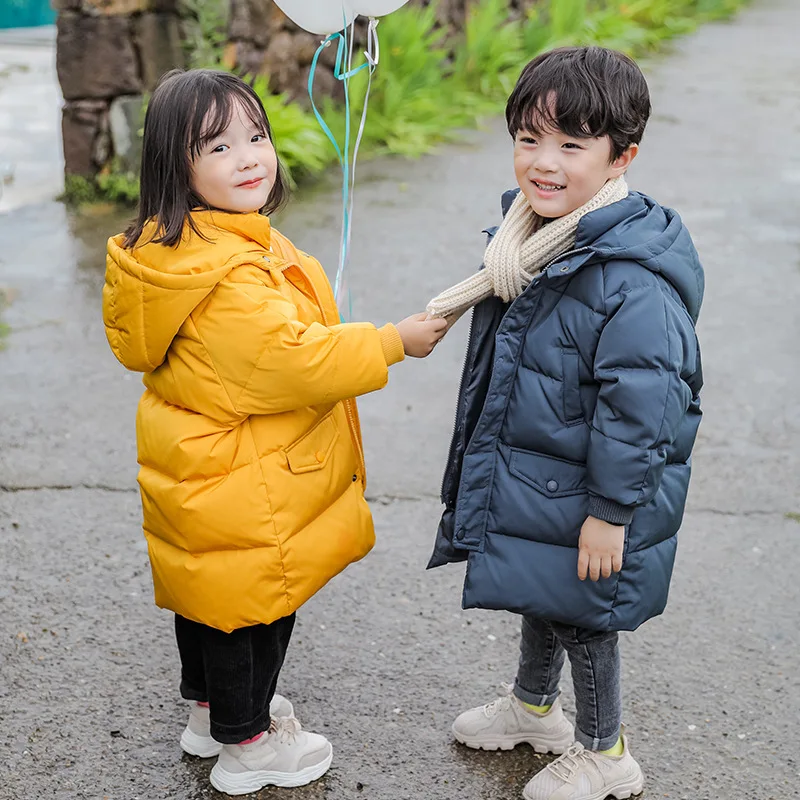 Boys Clothes Hooded Parka Coat Kids Snowsuit Outerwear Clothing Russia New Winter Long Thick Down Jacket for Girl